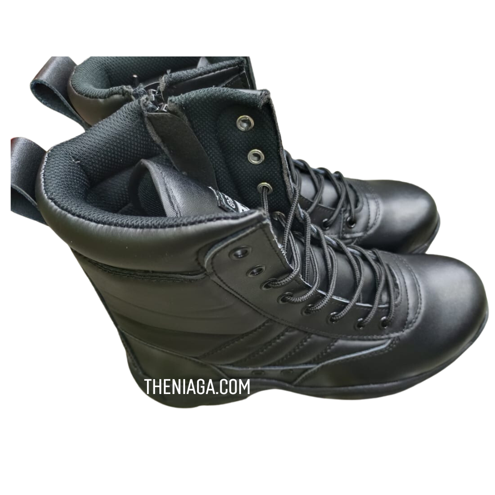 Kasut Operasi SWAT Leather (Zip Tepi) - Combat Ready & Ringan