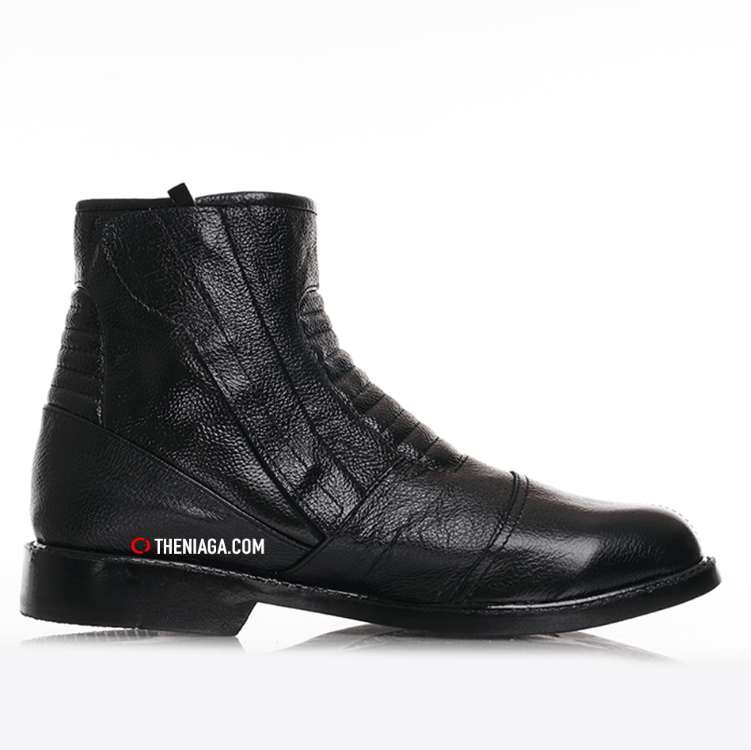 Kasut Motor 'Macho' 4444 6" - Original Leather (Zip + Velcro)