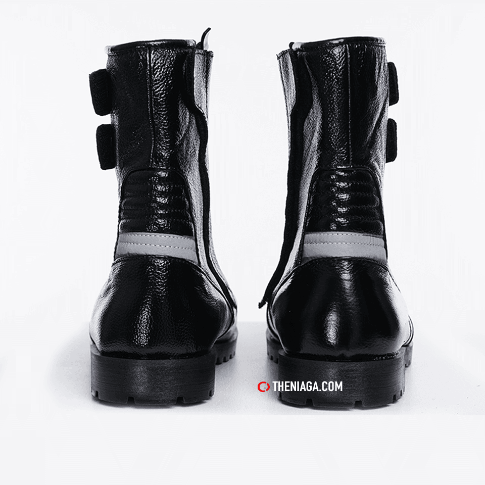 Kasut Motor 4001 8” Kulit Asli, Zip+Velcro & Reflektif