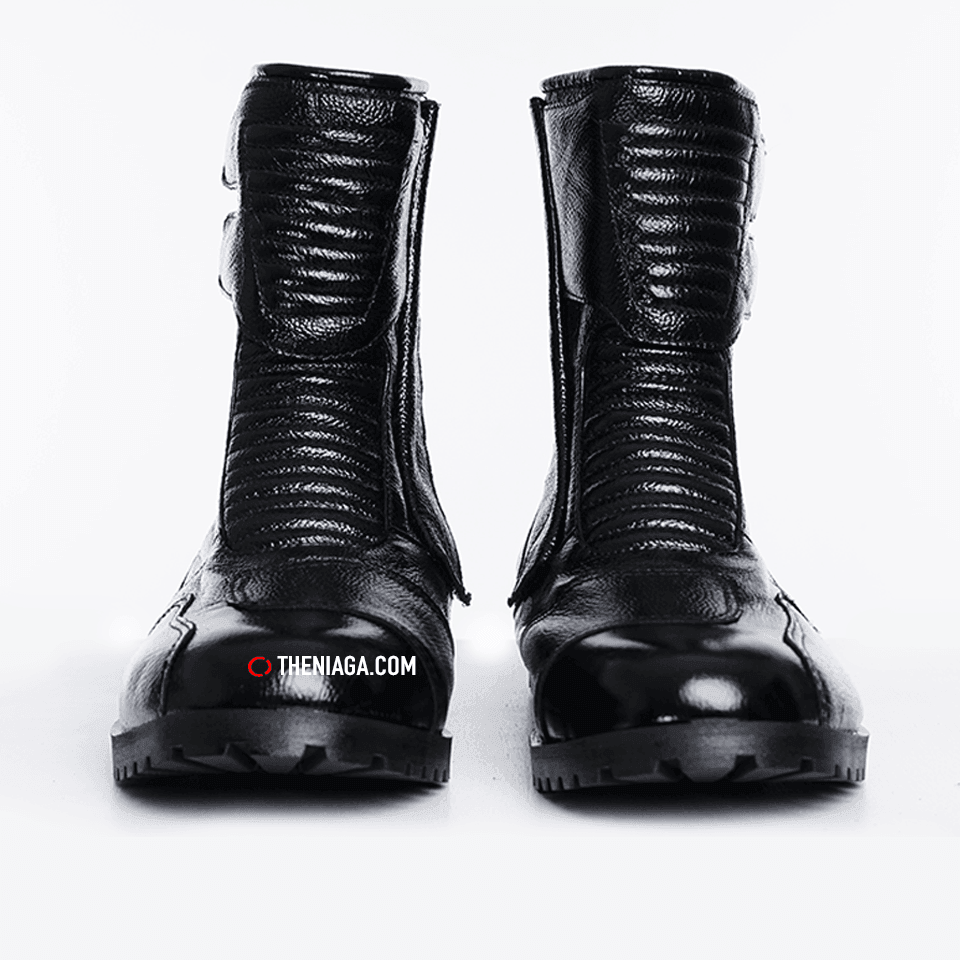 Kasut Motor 4001 8” Kulit Asli, Zip+Velcro & Reflektif