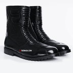 Kasut Motor 4001 8” Kulit Asli, Zip+Velcro & Reflektif