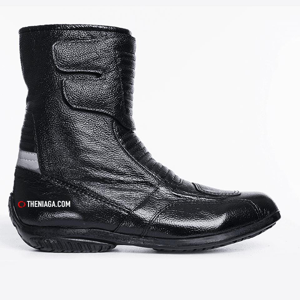 Kasut Motor 4001 8" TBR - 100% Leather & Jalur Reflektif