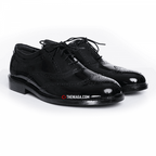 Kasut Pegawai Brogue 15616 - Leather Hitam Formal (Tentera/Polis)