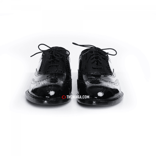 Kasut Pegawai Brogue 15616 - Leather Hitam Formal (Tentera/Polis)